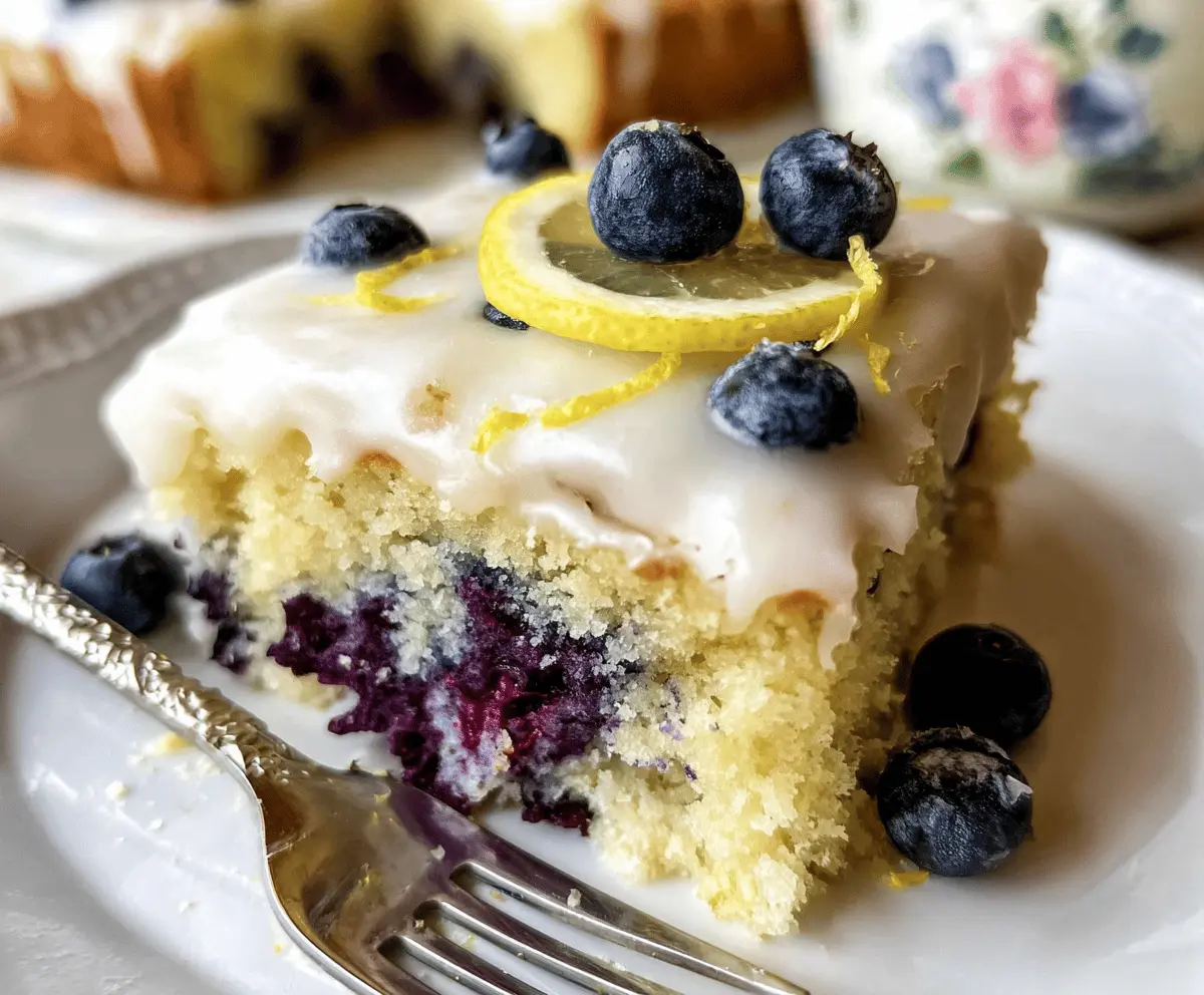 Easy Lemon Blueberry Sheet Cake Recipe