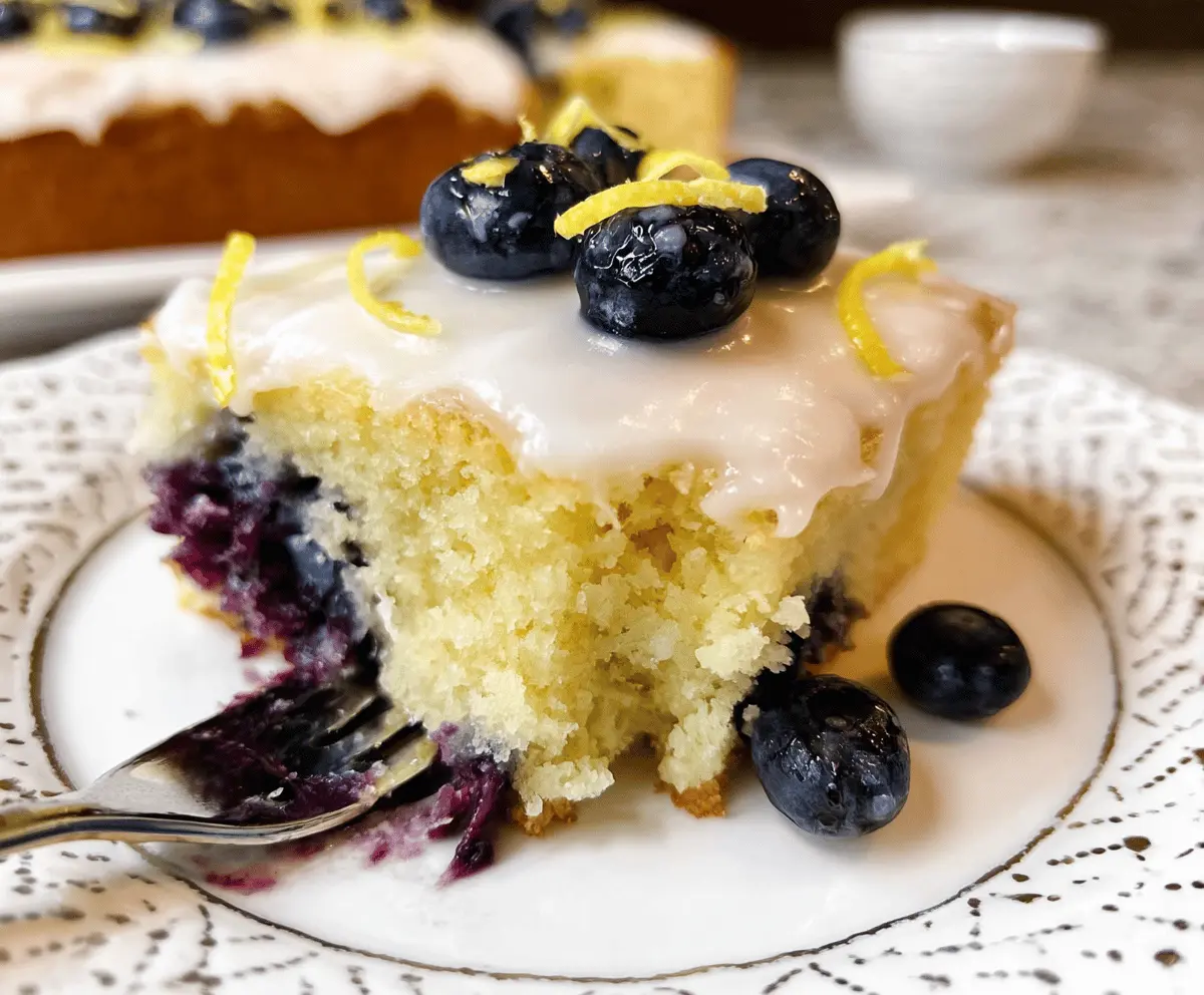 Easy Lemon Blueberry Sheet Cake Recipe