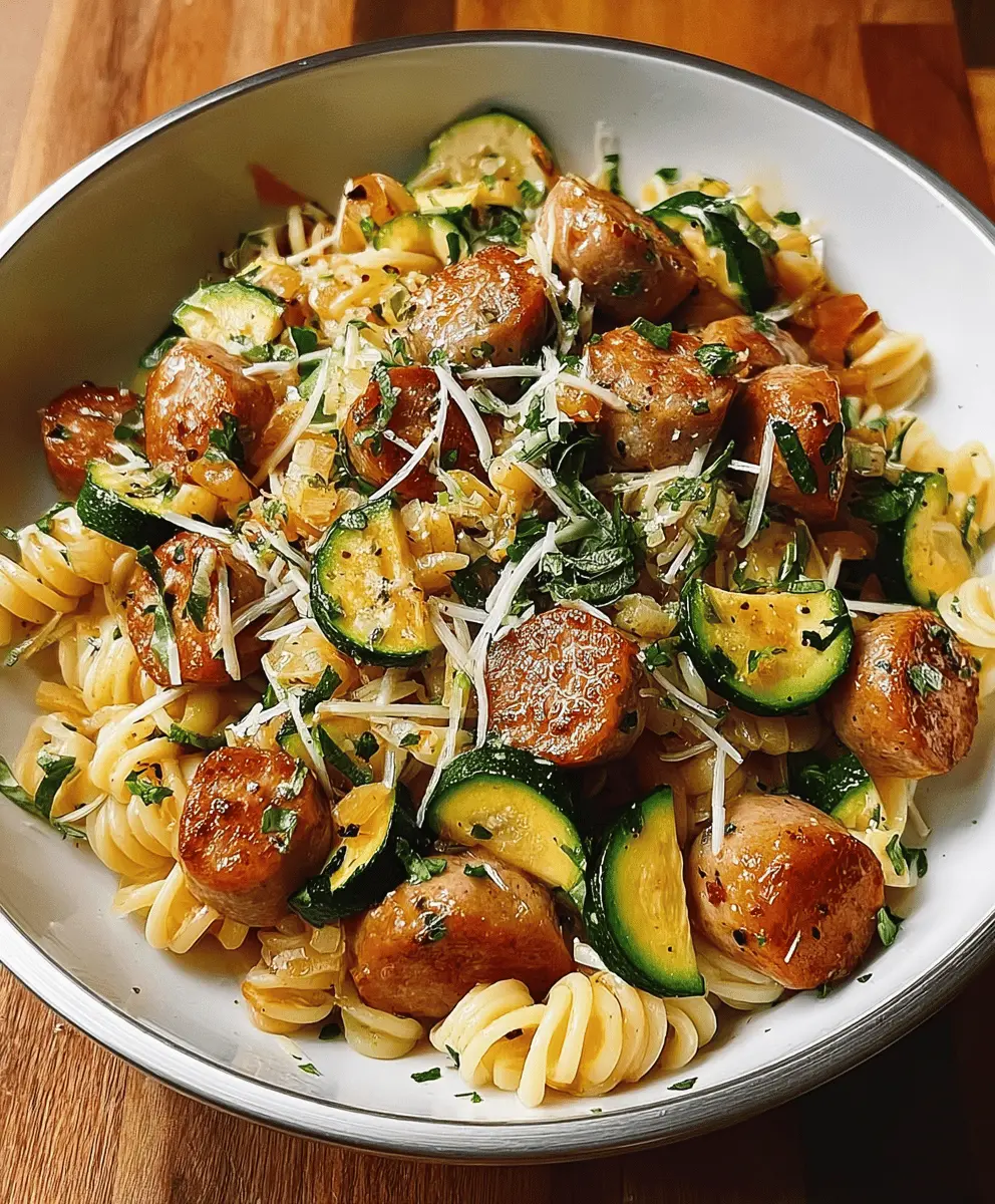 Easy Chicken Sausages with Zucchini Pasta