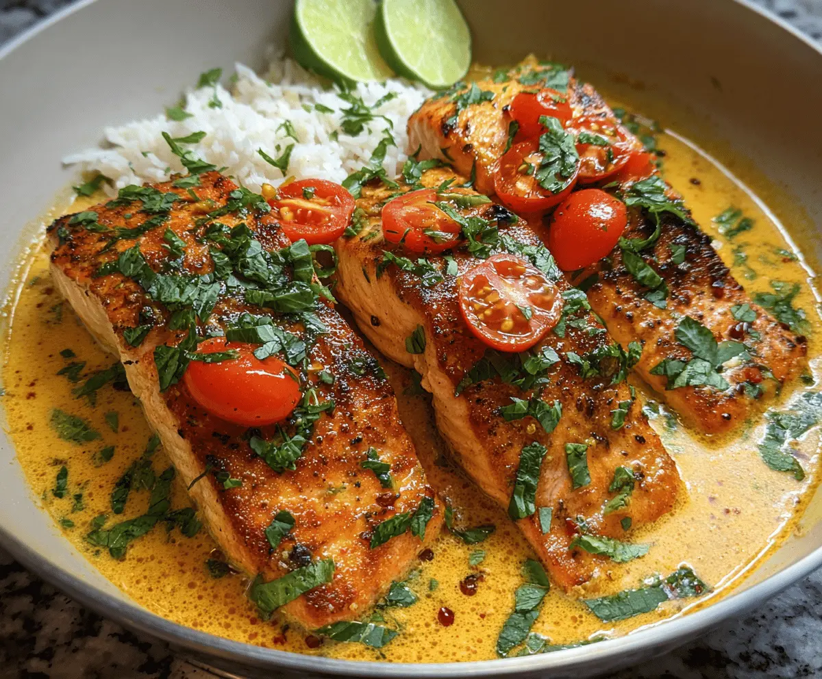 Easy One-Pan Coconut Curry Salmon with Garlic Butter
