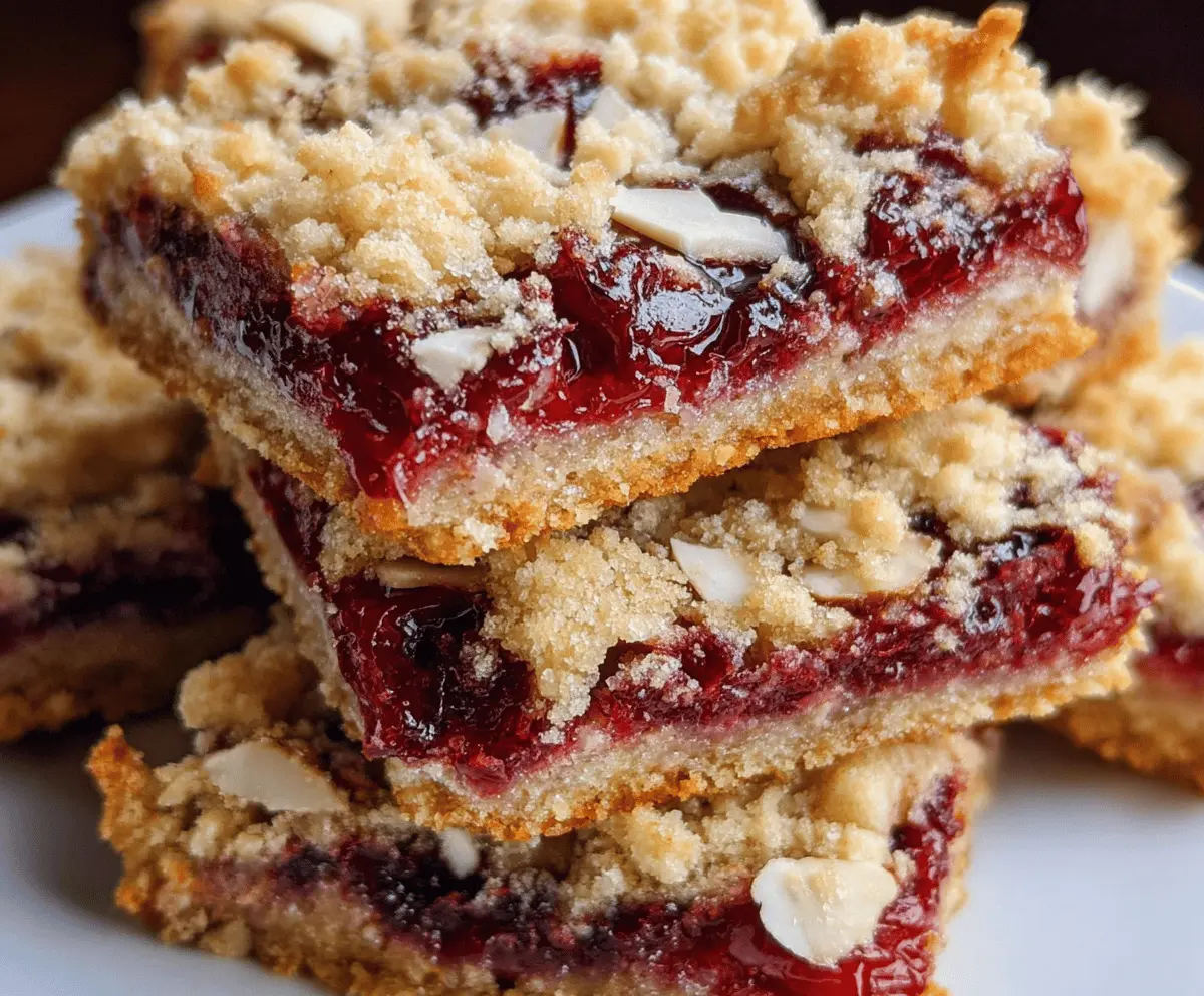 Easy Almond Cherry Streusel Bars Recipe
