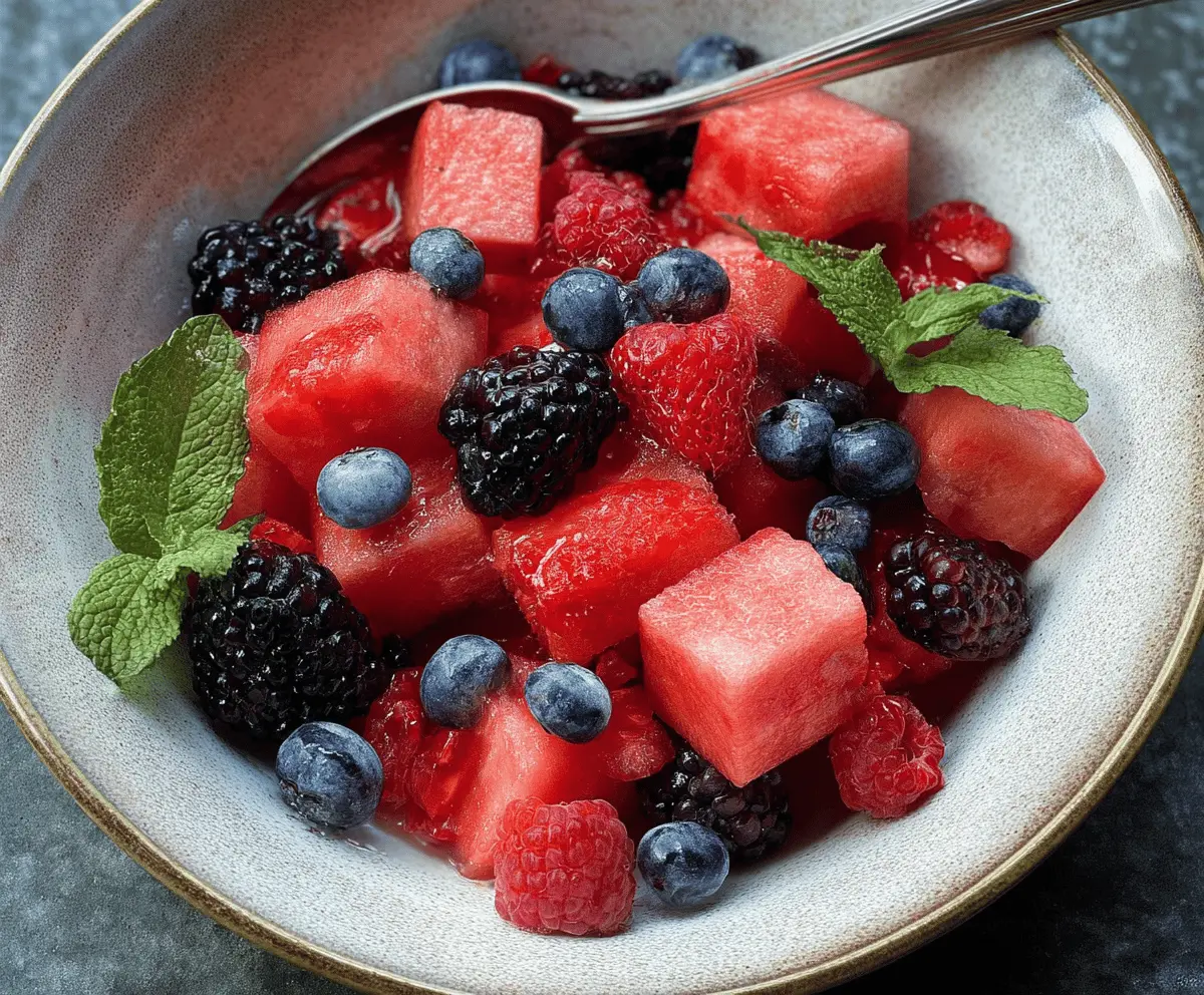 Easy Berry Watermelon Fruit Salad Recipe