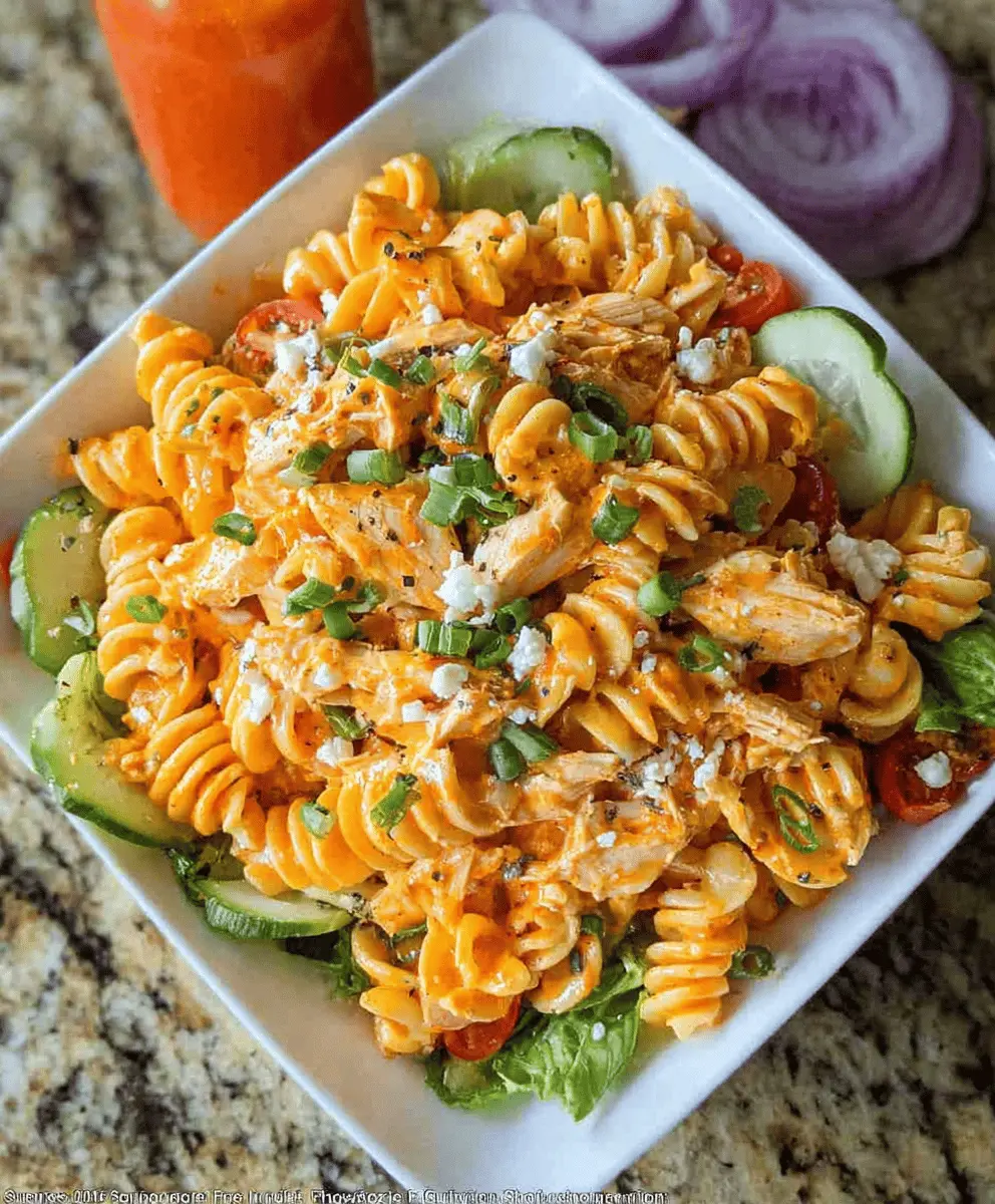 Easy Buffalo Chicken Pasta Salad Recipe
