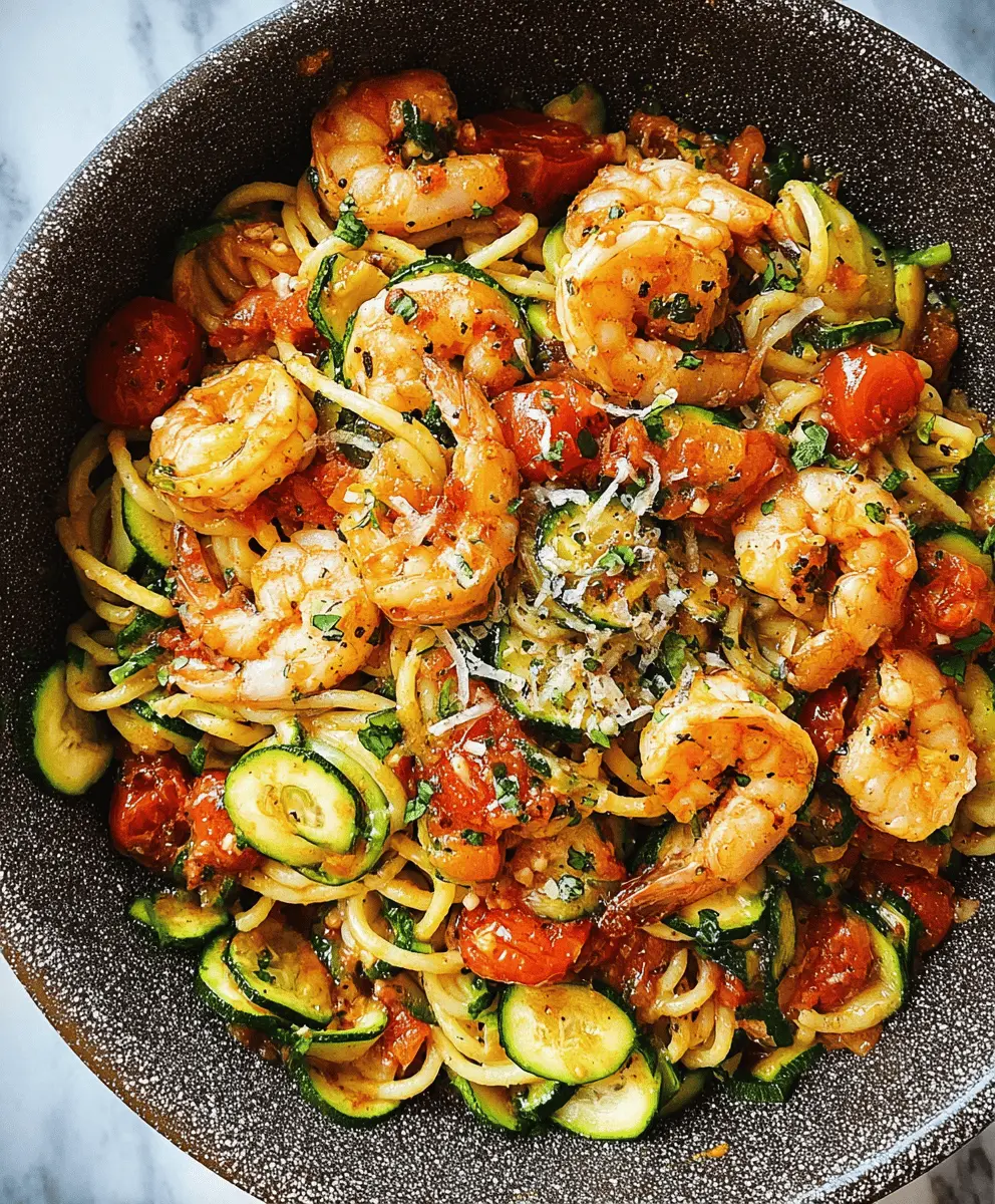 Easy Tomato Zucchini Shrimp Pasta Recipe