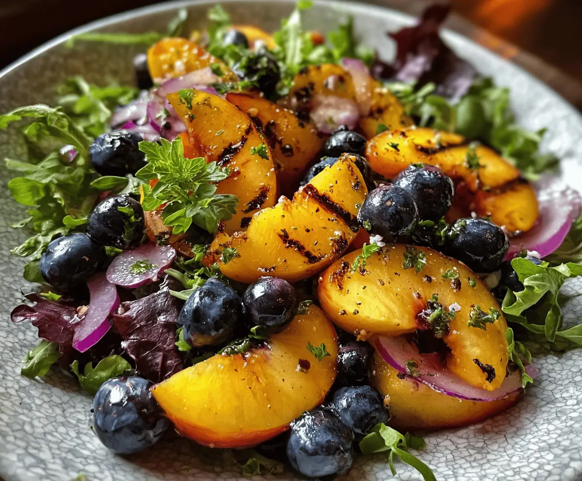 Easy Grilled Peach and Blueberry Salad Recipe
