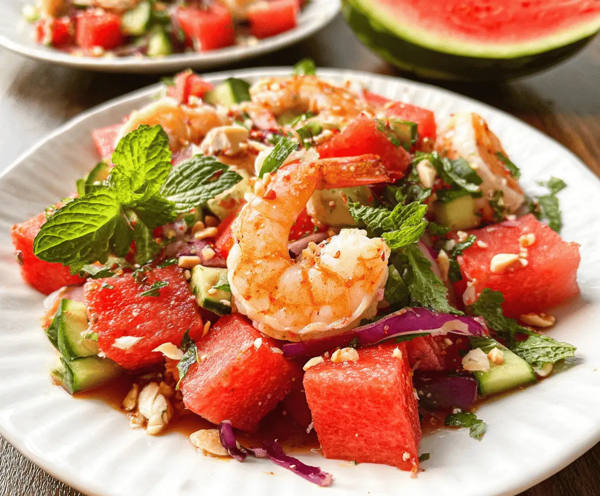 Easy Spicy Watermelon Shrimp Salad Recipe