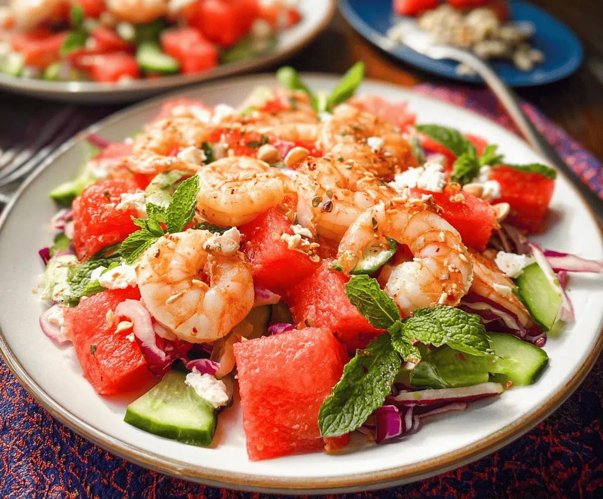 Easy Spicy Watermelon Shrimp Salad Recipe