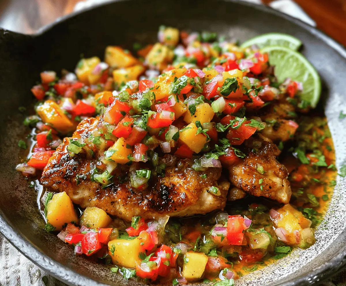 Easy Peach Salsa Chicken Recipe