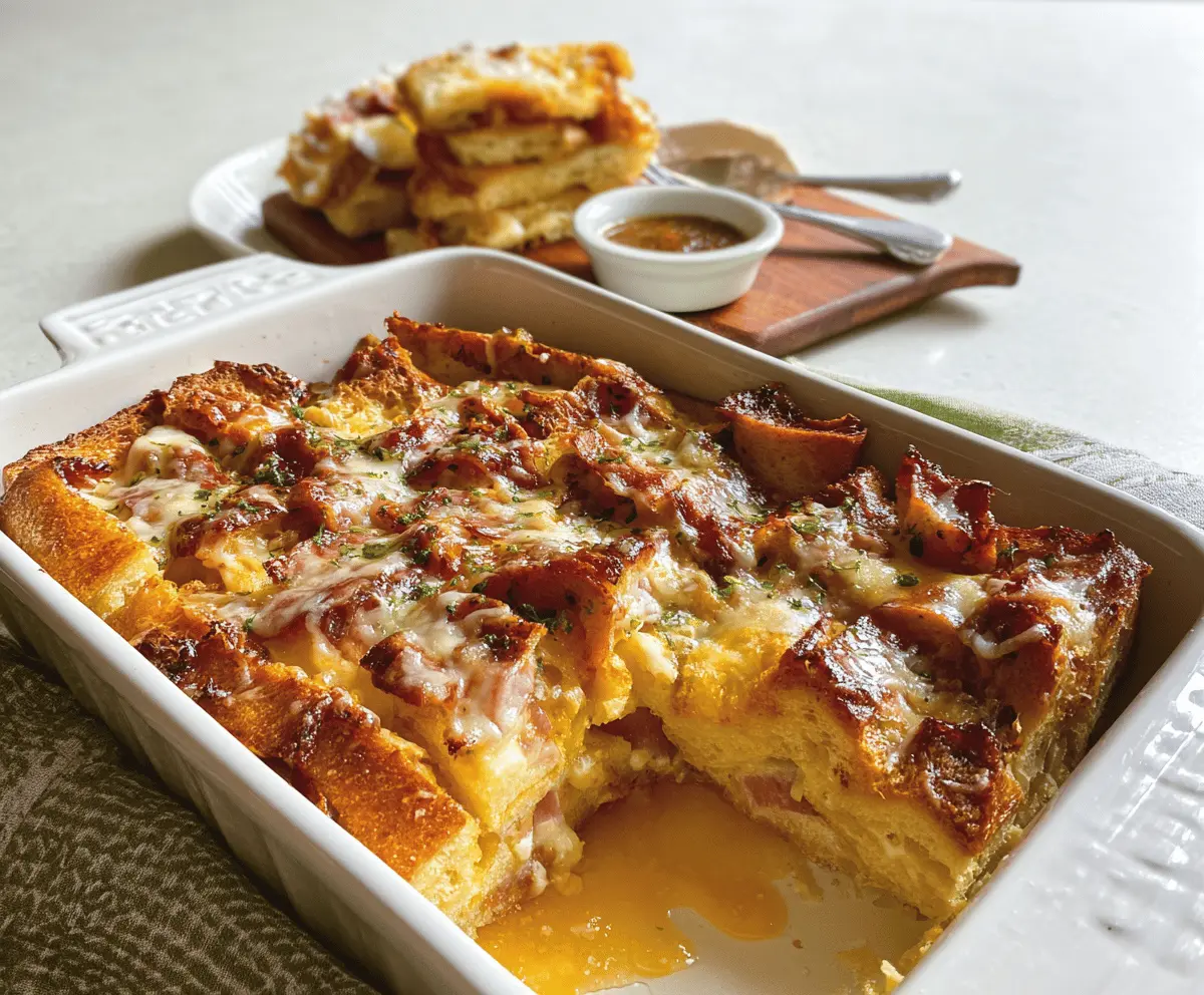 Easy Overnight Monte Cristo Breakfast Casserole
