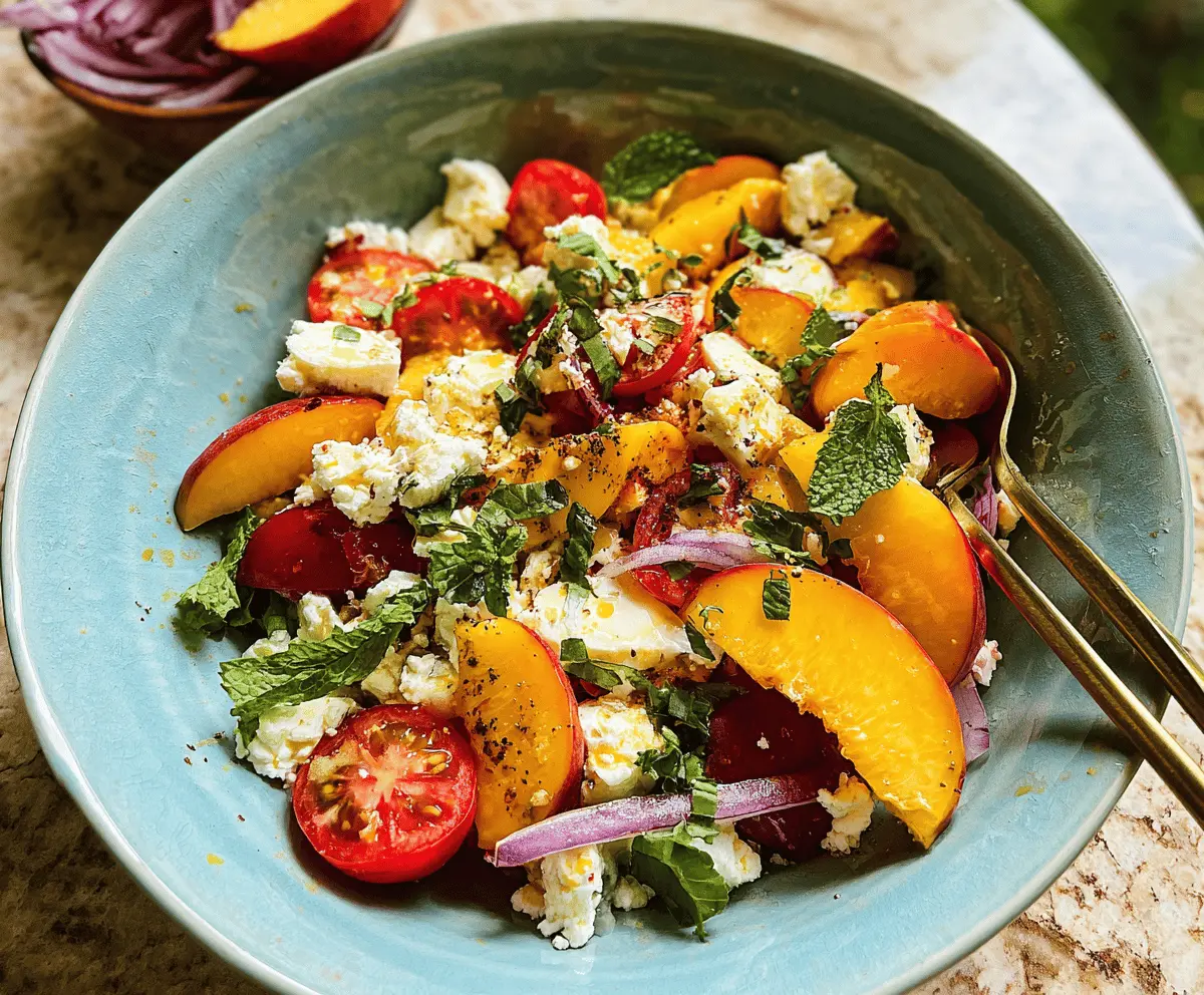 Easy Peach Feta Salad Recipe with Fresh Flavor