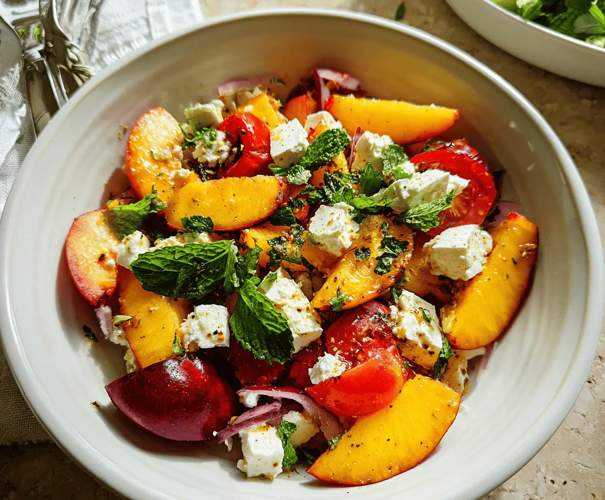 Easy Peach Feta Salad Recipe with Fresh Flavor