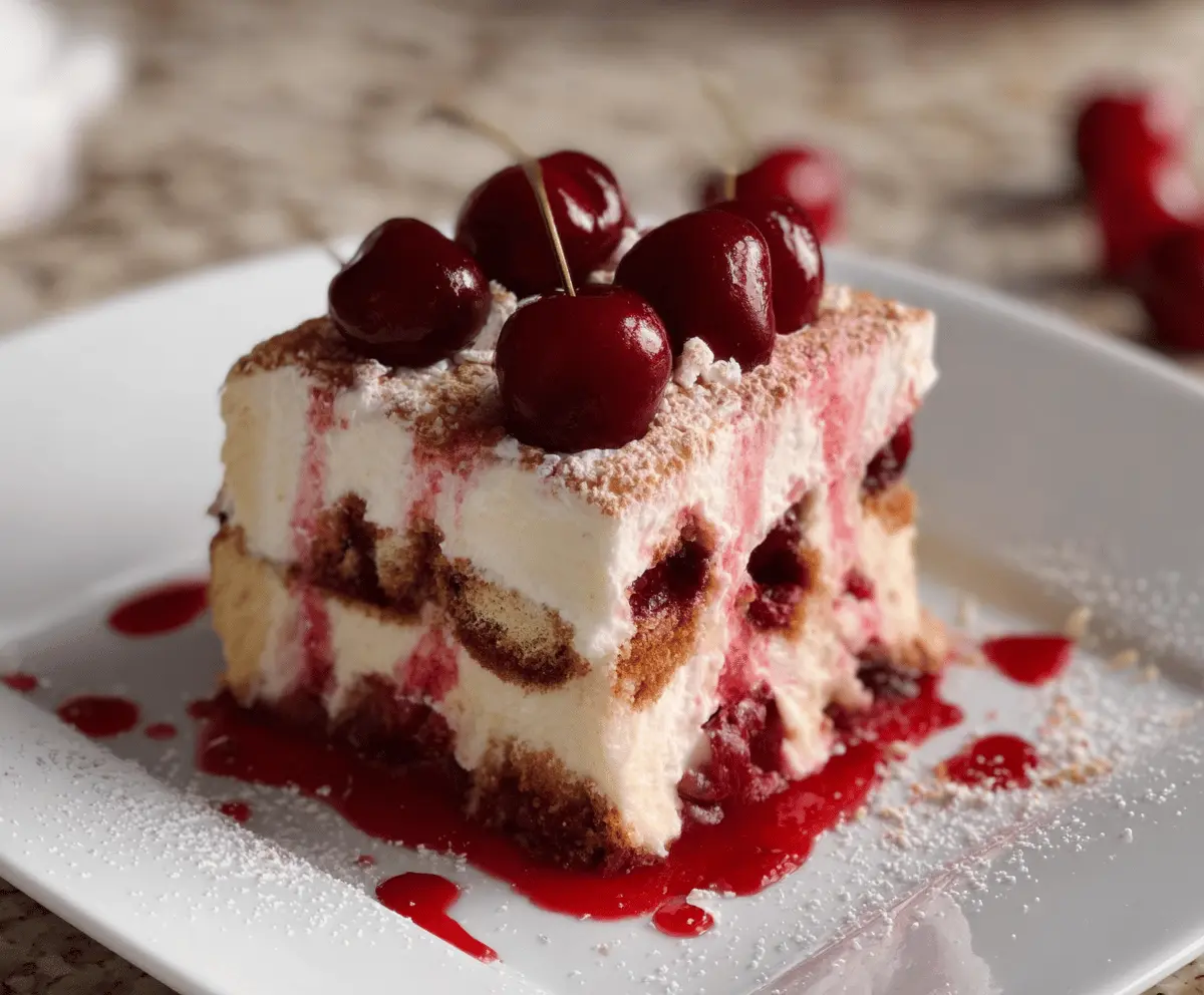 Easy Cherry Amaretto Tiramisu Dessert