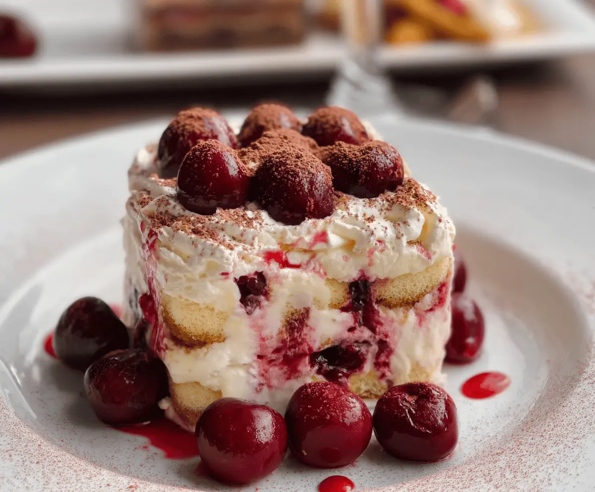 Easy Cherry Amaretto Tiramisu Dessert