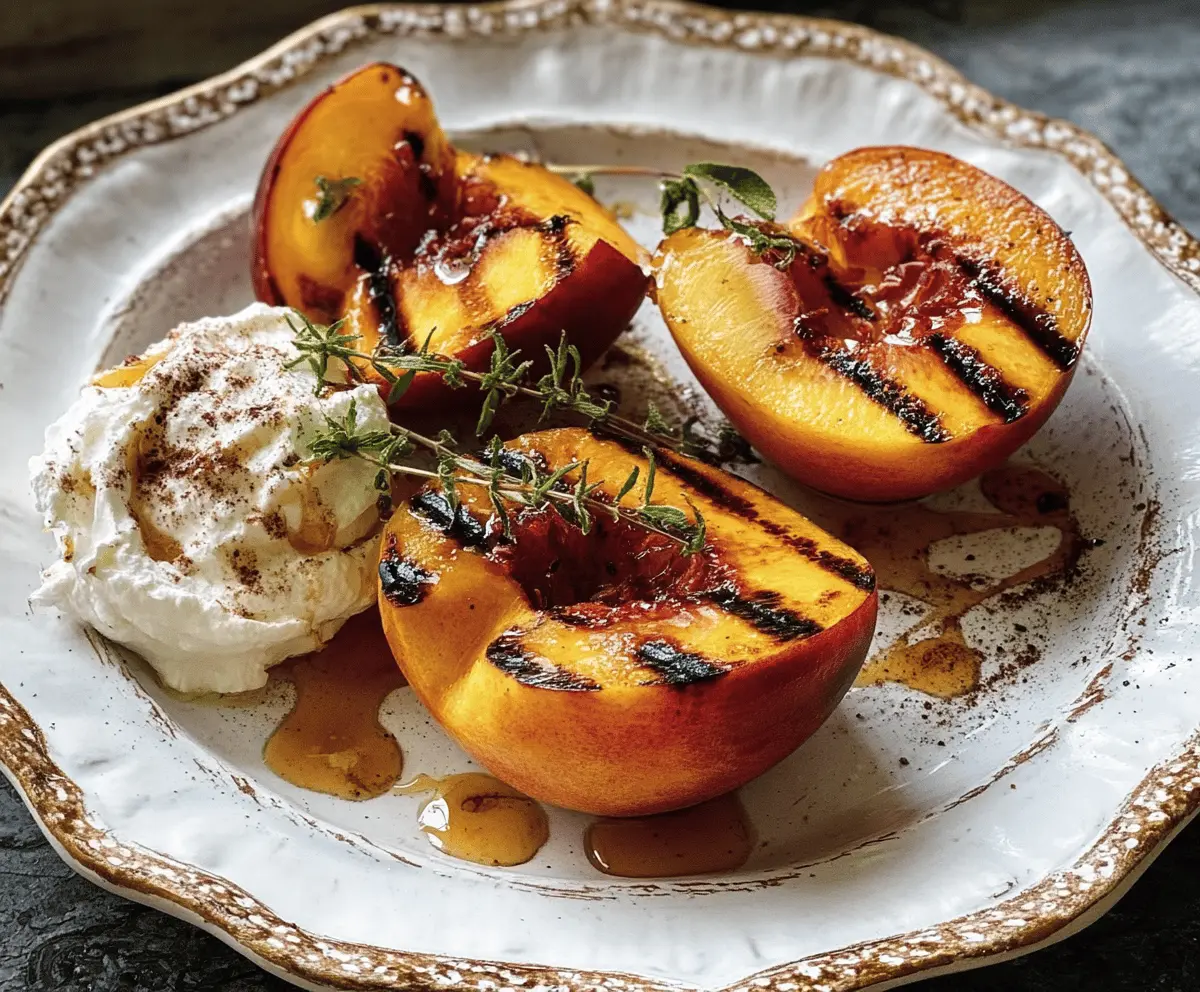 Easy Grilled Peaches With Honey & Mascarpone