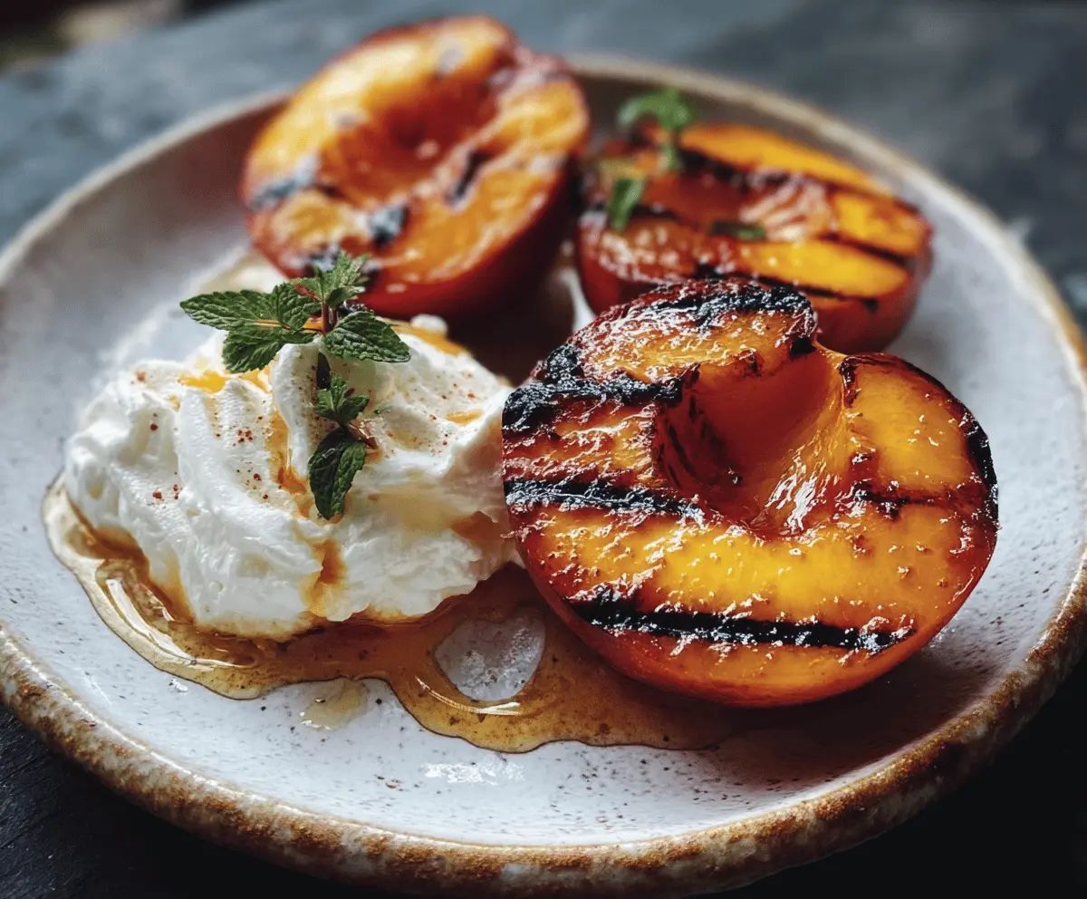 Easy Grilled Peaches With Honey & Mascarpone