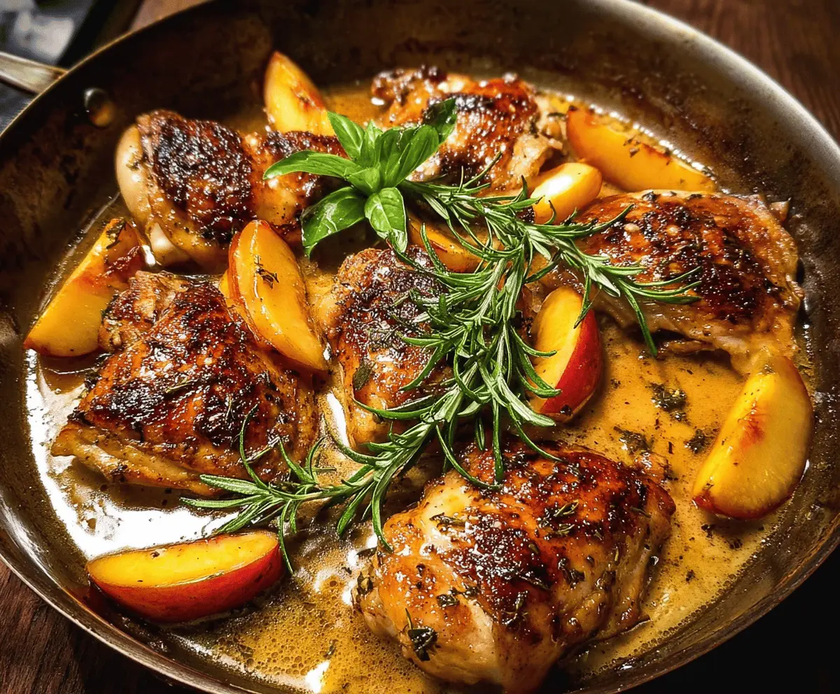 Easy Rosemary Peach Chicken in White Wine Sauce