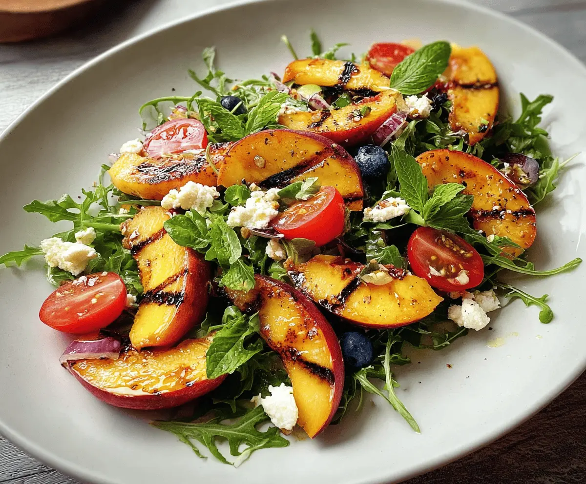 Easy Grilled Peach Salad with Fresh Greens
