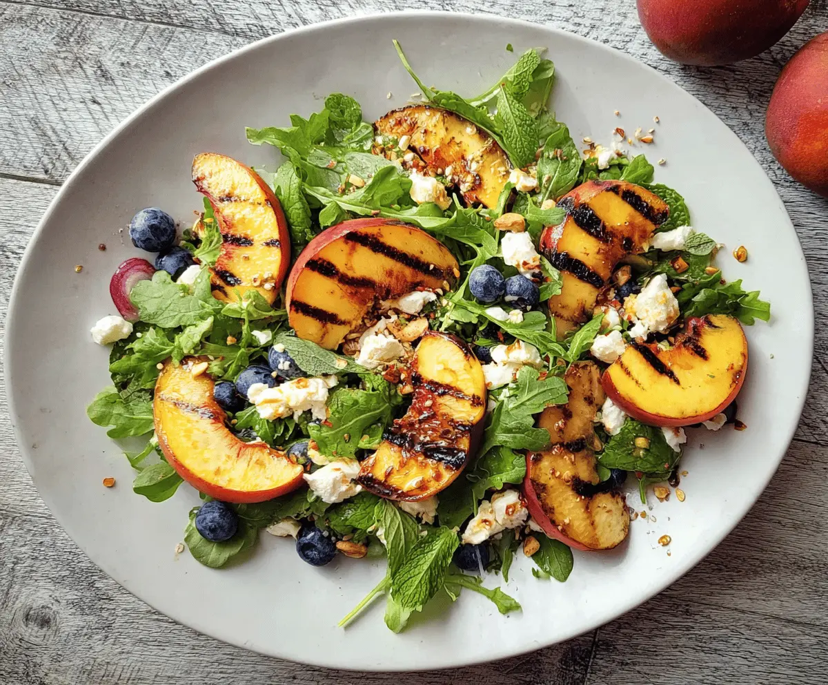 Easy Grilled Peach Salad with Fresh Greens
