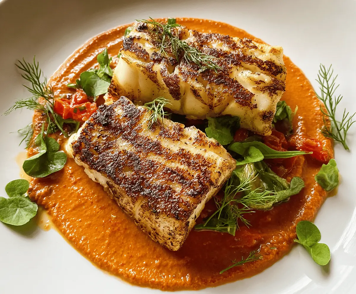 Easy Grilled Cod with Homemade Romesco Sauce
