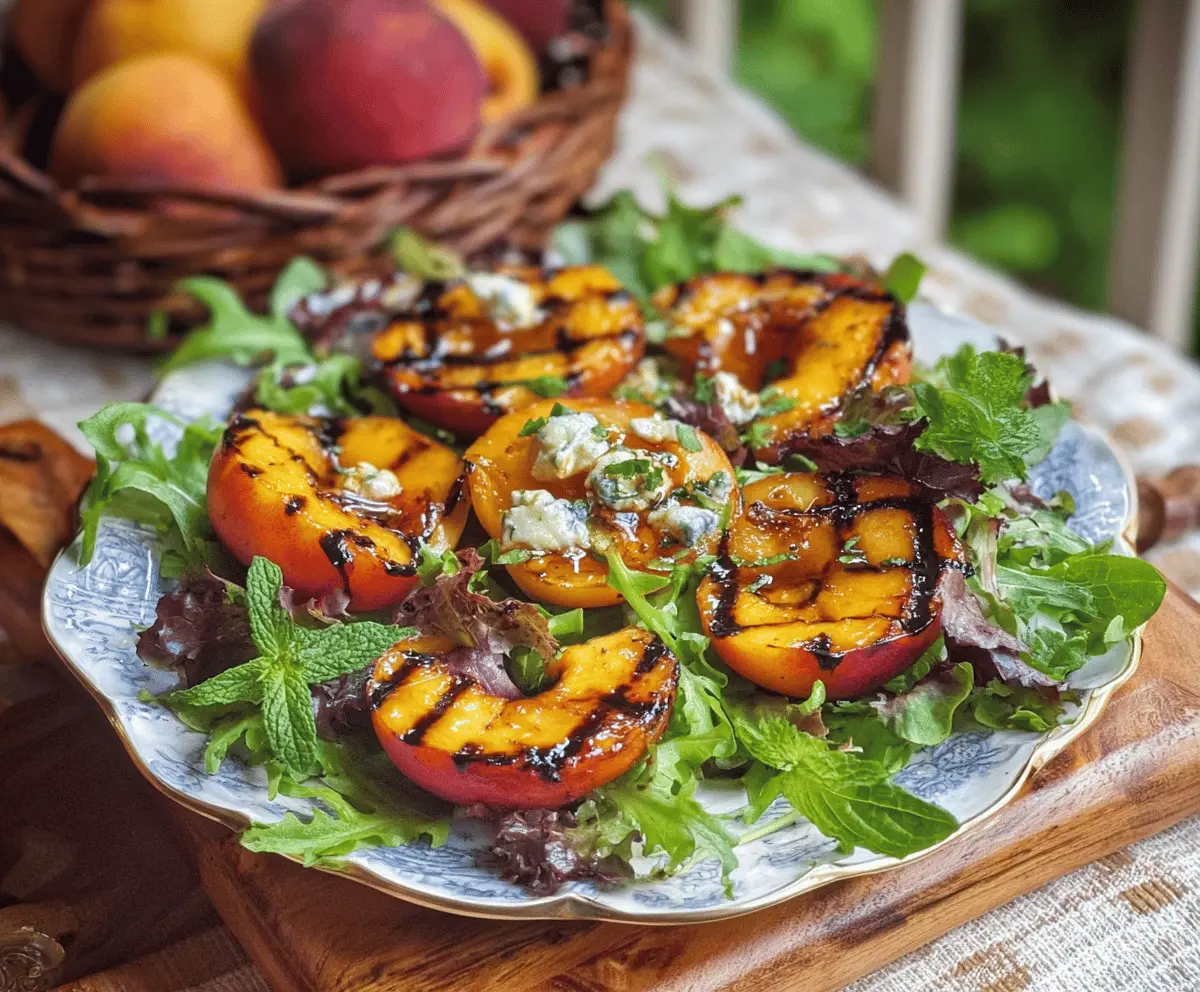 Easy Summer Grilled Peach Salad With Honey Vinaigrette
