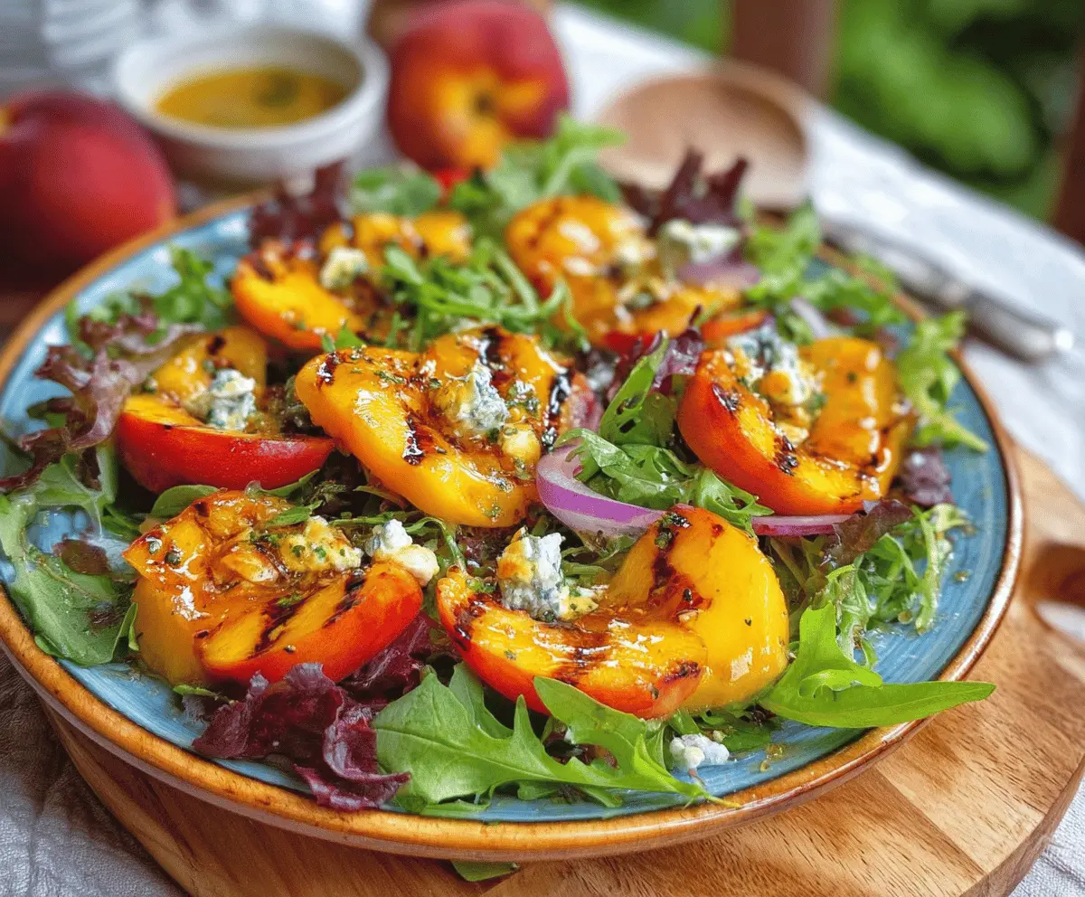 Easy Summer Grilled Peach Salad With Honey Vinaigrette