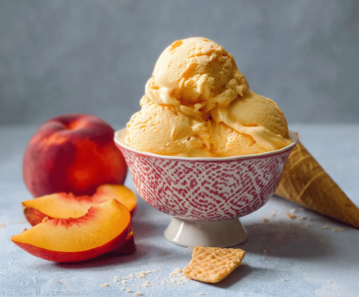 Easy Homemade Peach Ice Cream Recipe