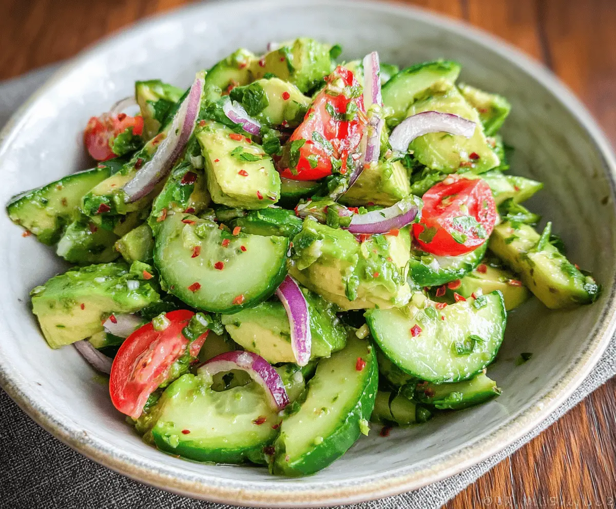 Easy Cucumber Avocado Salad Recipe