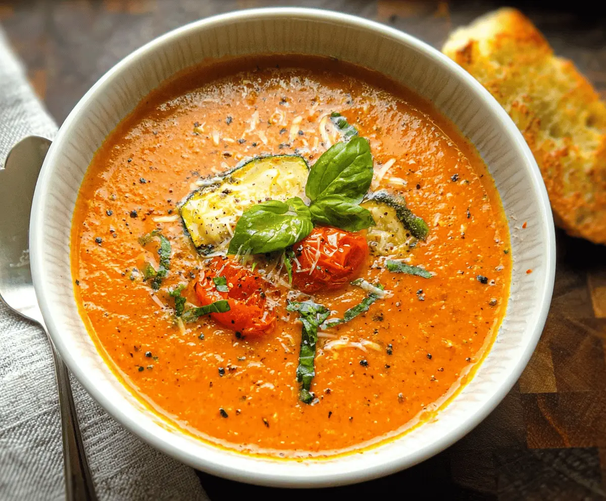 Easy Roasted Zucchini and Tomato Soup Recipe