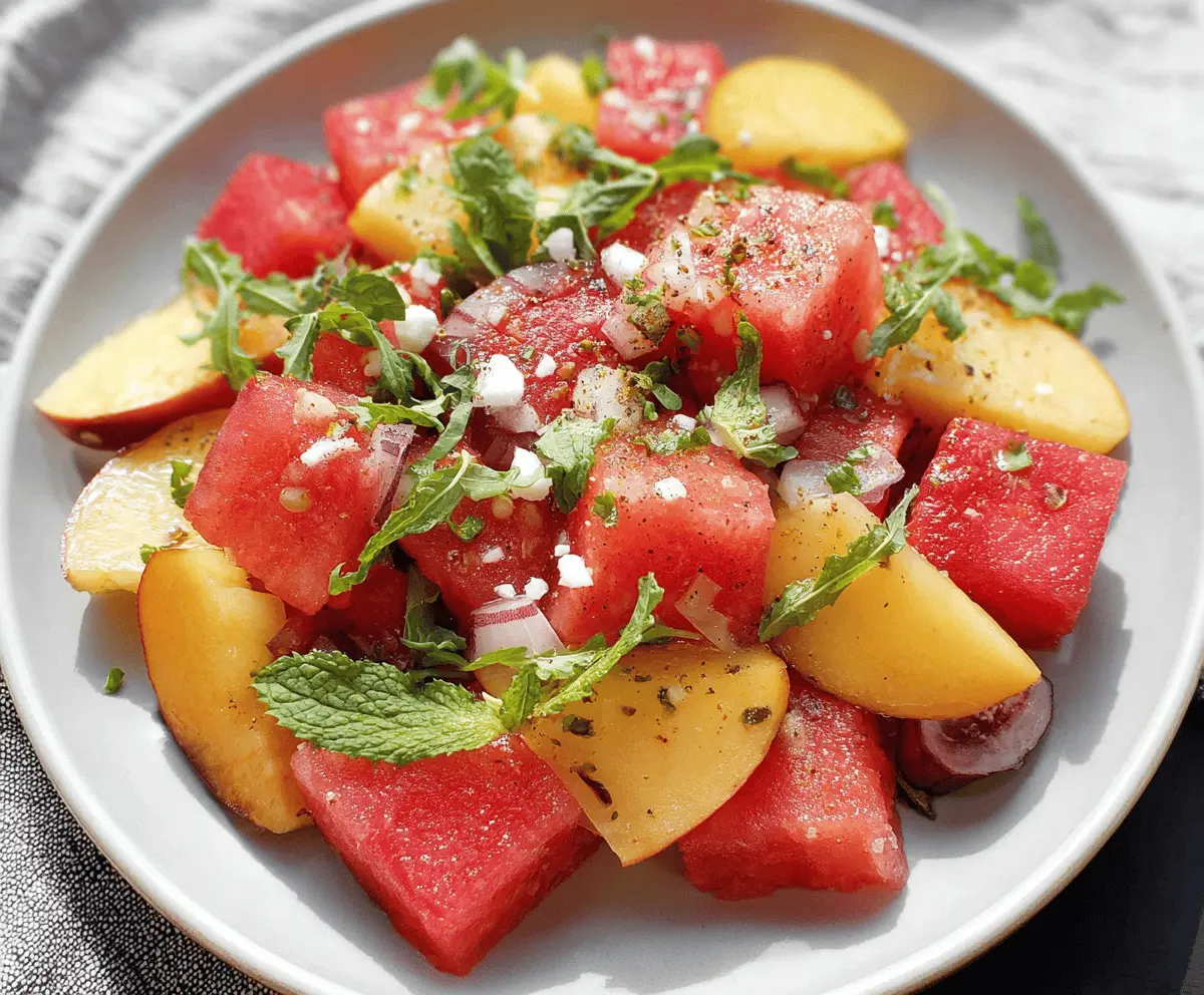 Easy Peach Watermelon Salad for Summer
