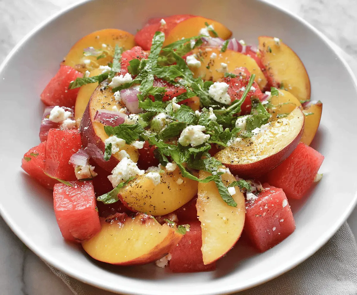 Easy Peach Watermelon Salad for Summer