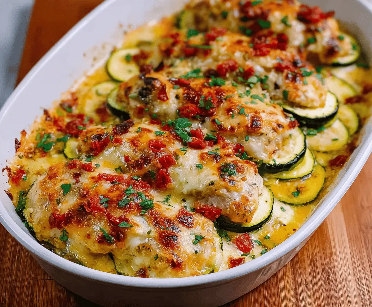 Easy Cheesy Chicken Zucchini Bake Recipe