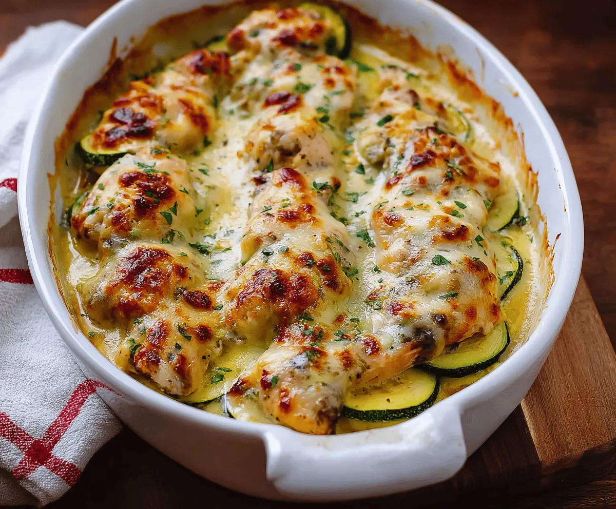 Easy Cheesy Chicken Zucchini Bake Recipe