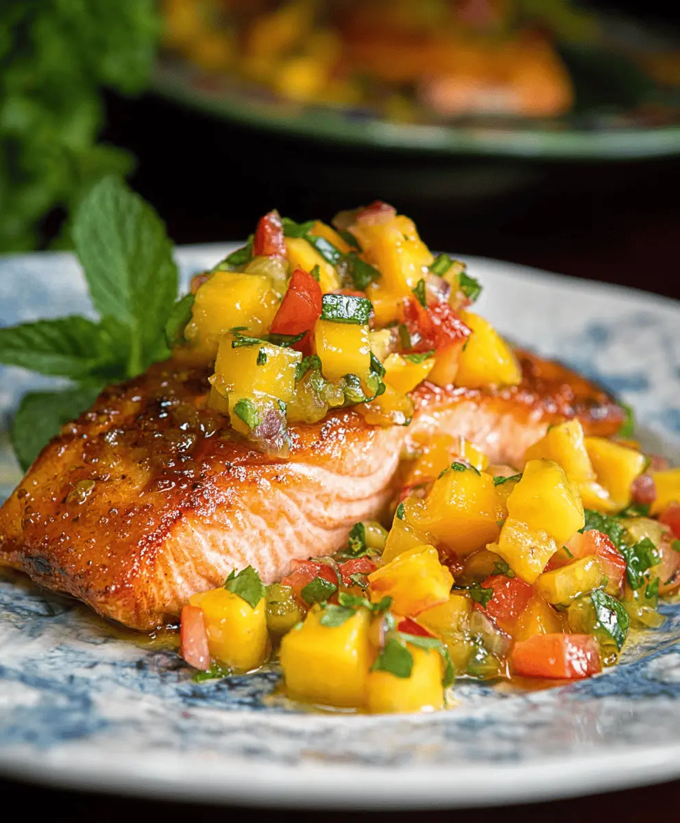 Easy Maple Ginger Salmon with Fresh Peach Salsa