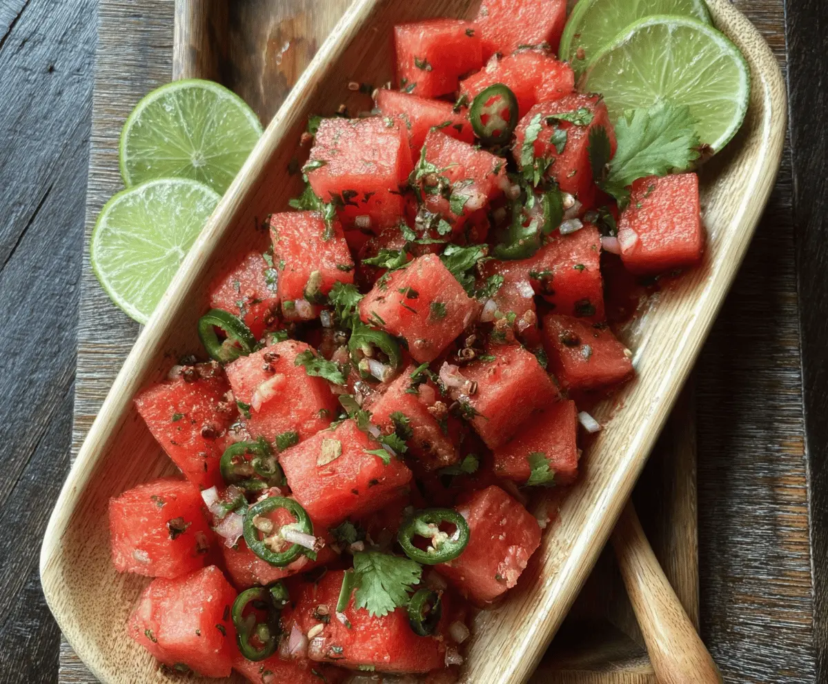 Spicy Watermelon Salad with Fresh Cilantro and Lime
