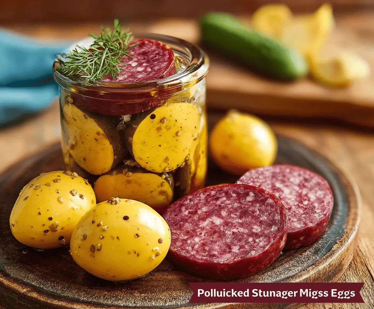 Easy Pickled Summer Sausage with Mustard Eggs Recipe