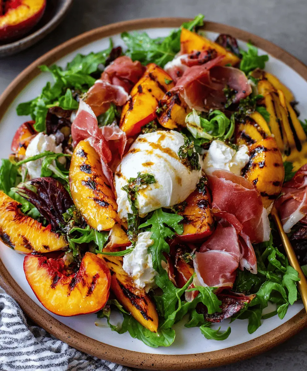 Grilled Nectarine Salad with Burrata and Prosciutto
