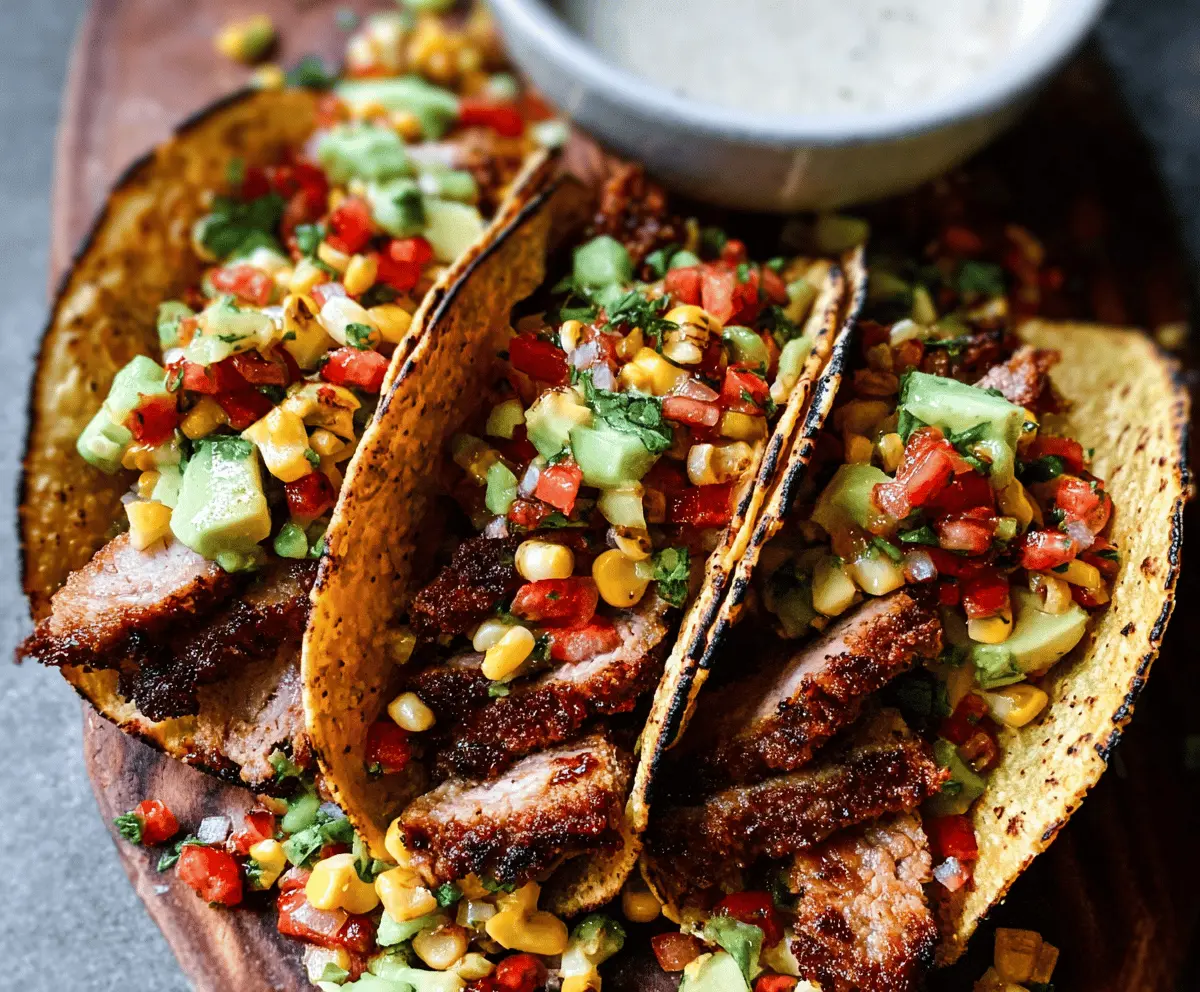 Crispy Pork Tenderloin Tacos With Fresh Corn Salsa