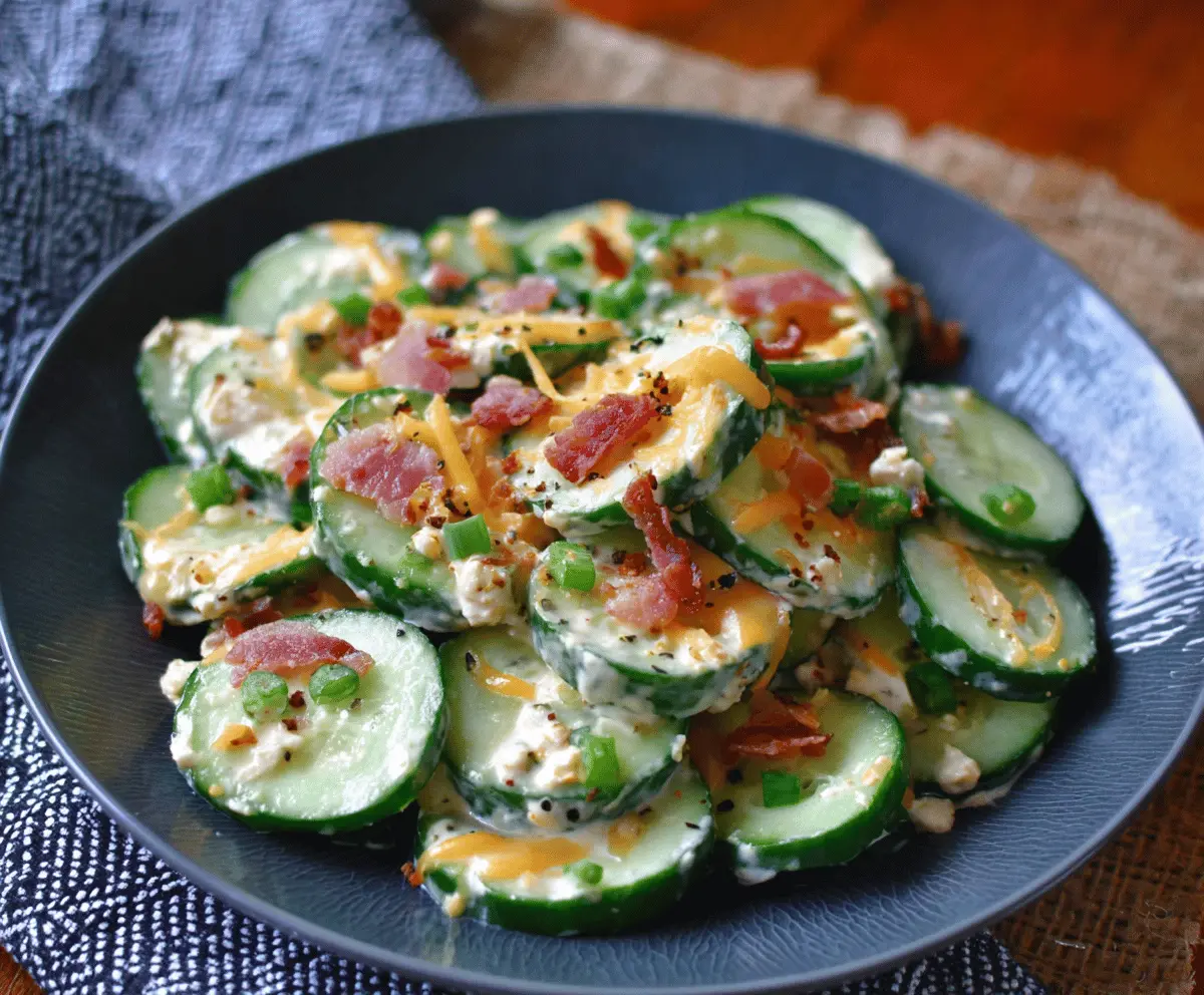 Jalapeno Popper Cucumber Salad Recipe