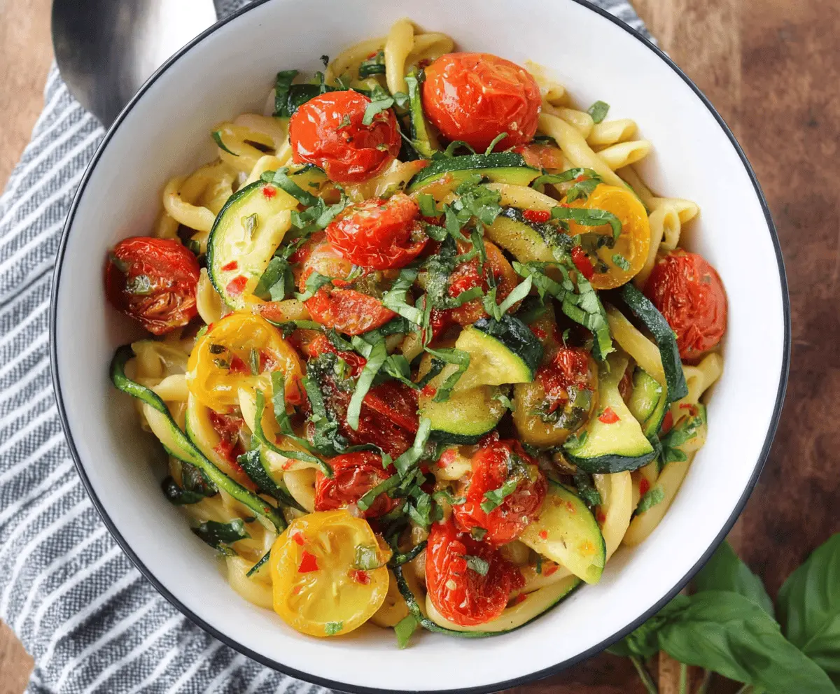 Fresh Tomato Zucchini Pasta Recipe