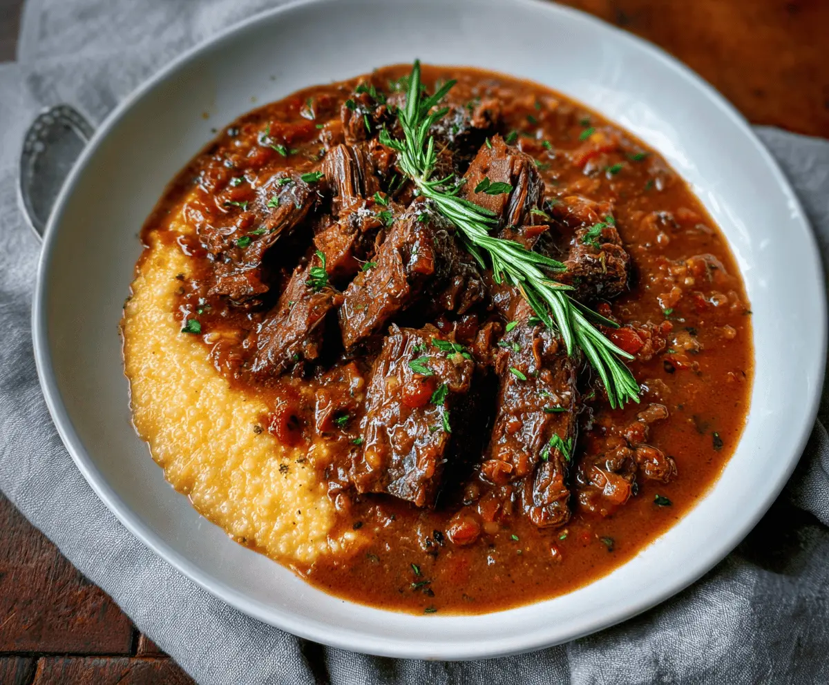 Italian Pot Roast with Creamy Gorgonzola Polenta