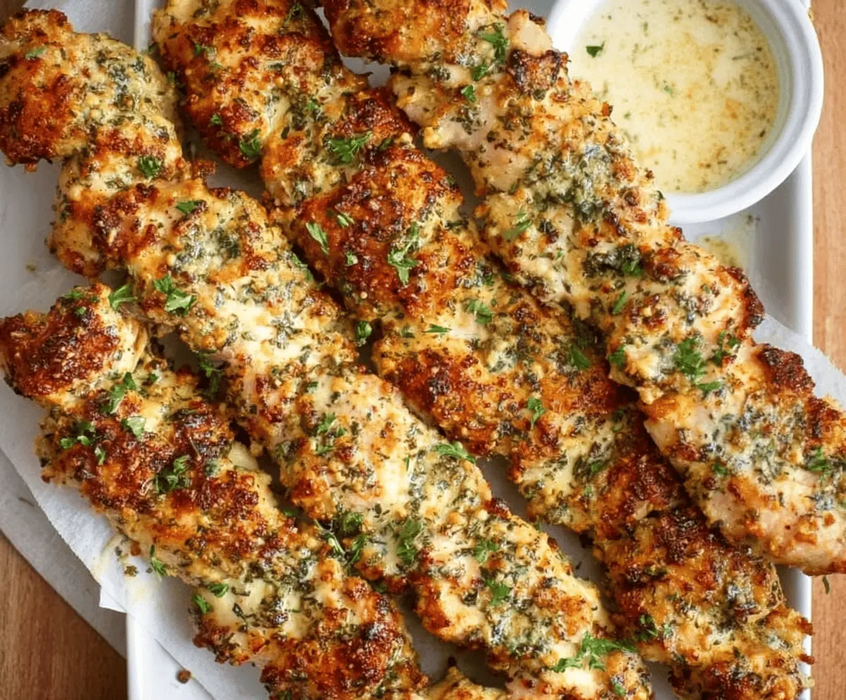 Easy Ranch Garlic Parmesan Chicken Skewers