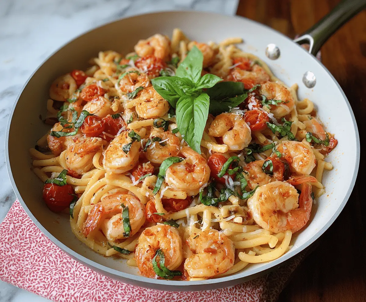 Easy Tomato Basil Shrimp Pasta Recipe