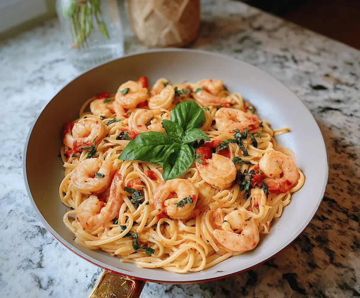Easy Tomato Basil Shrimp Pasta Recipe