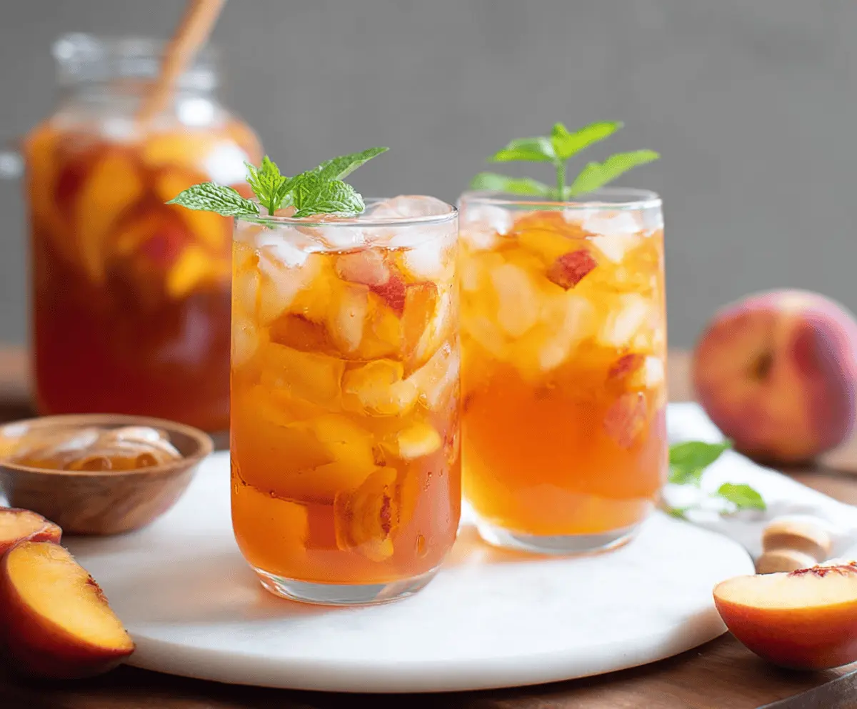 Refreshing Homemade Ginger Peach Iced Tea Recipe
