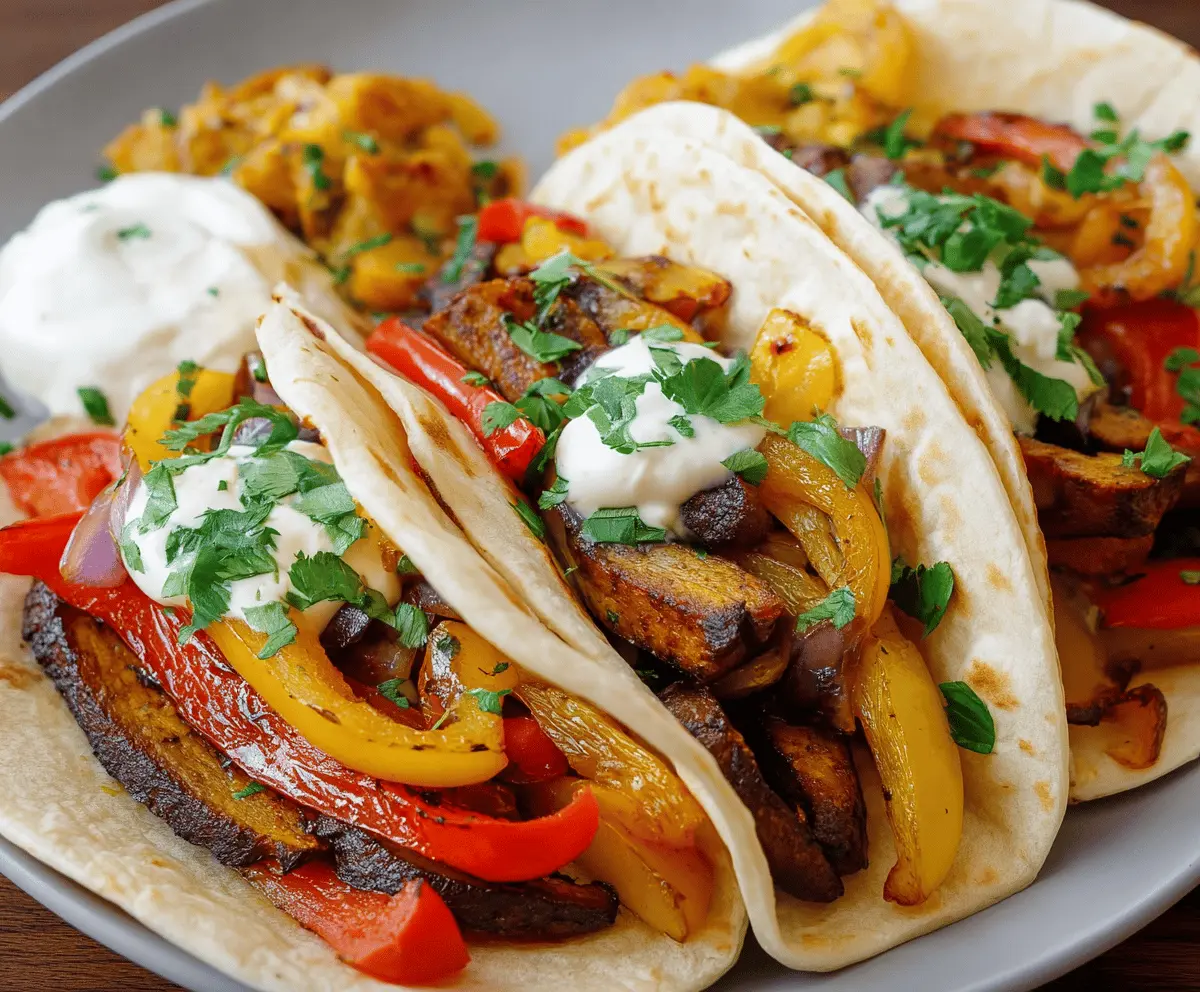 Easy Vegan Fajitas with Peppers and Onions