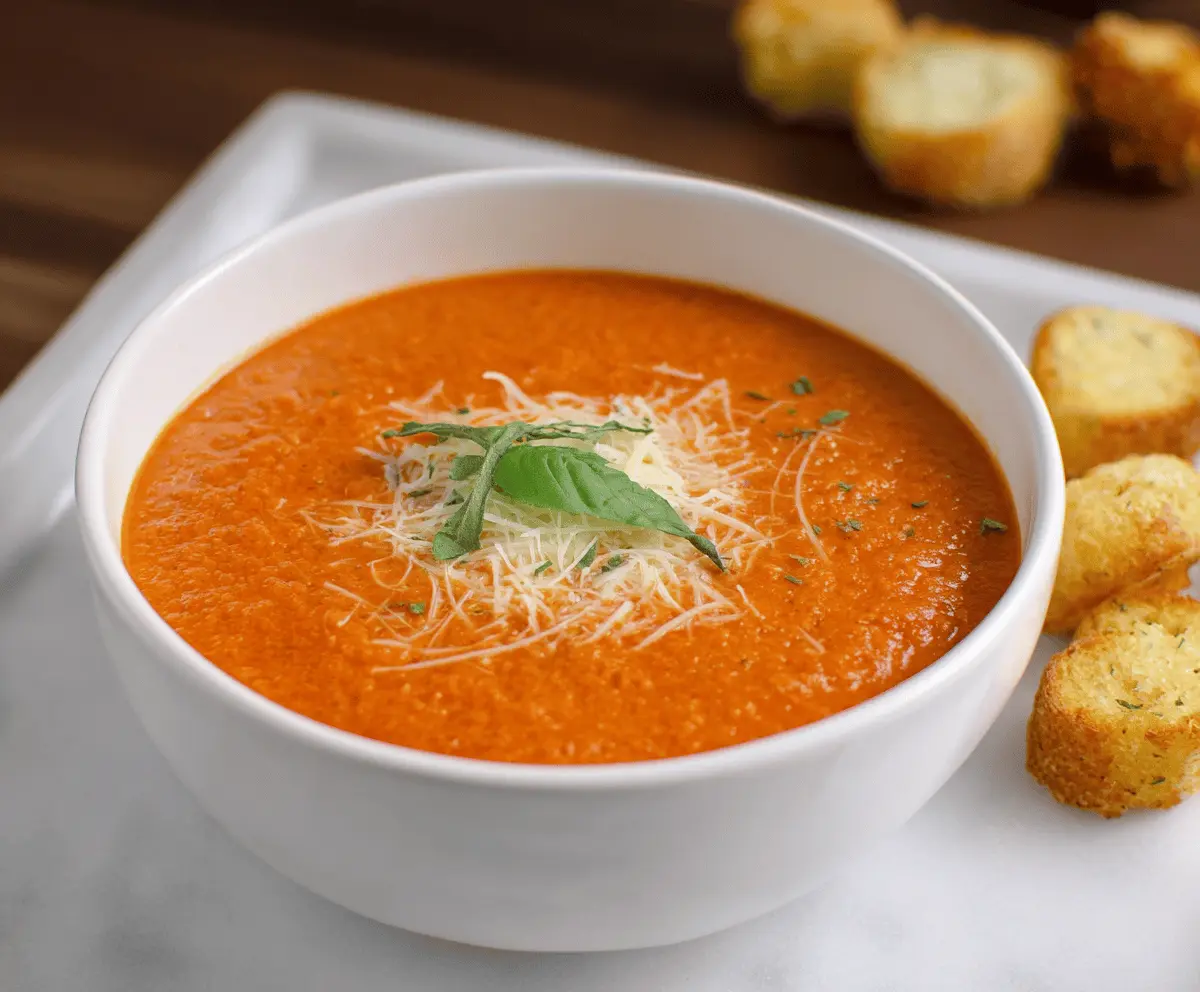 Easy Panera Bread Style Tomato Soup Recipe
