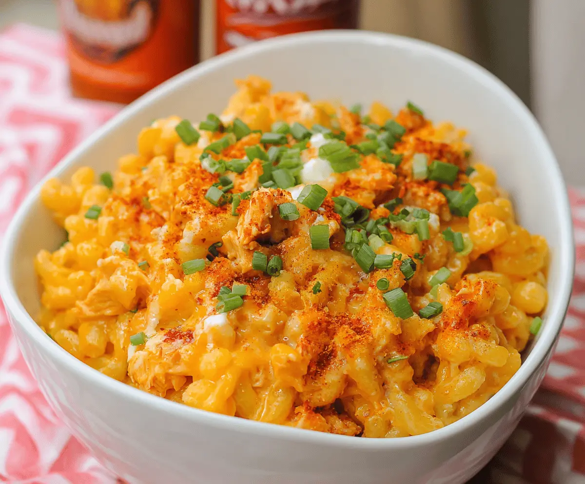 Creamy Buffalo Chicken Mac and Cheese Recipe