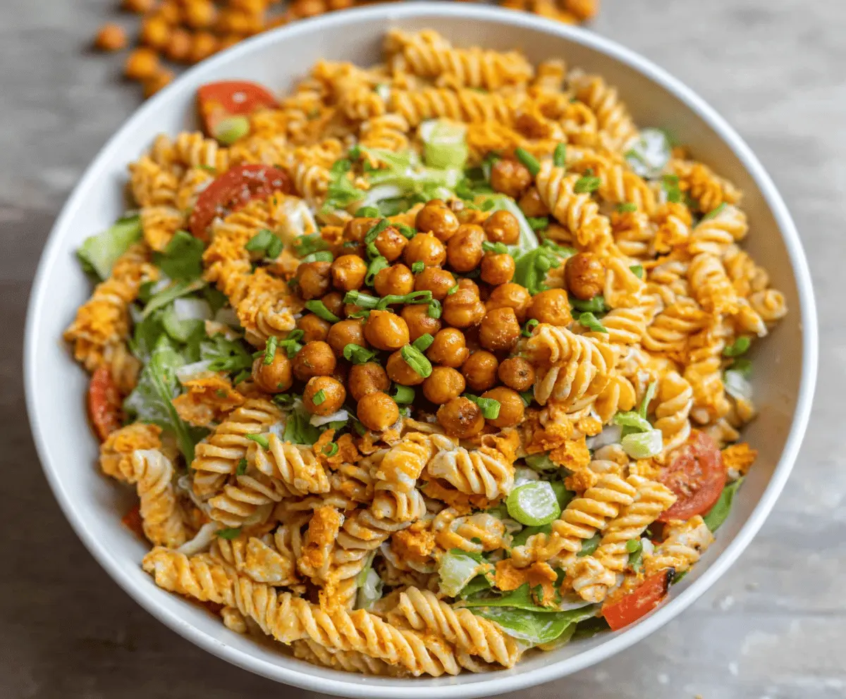 Easy Buffalo Chickpea Pasta Salad Recipe