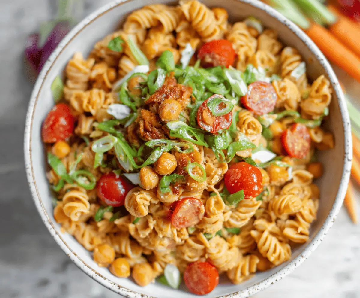Easy Buffalo Chickpea Pasta Salad Recipe