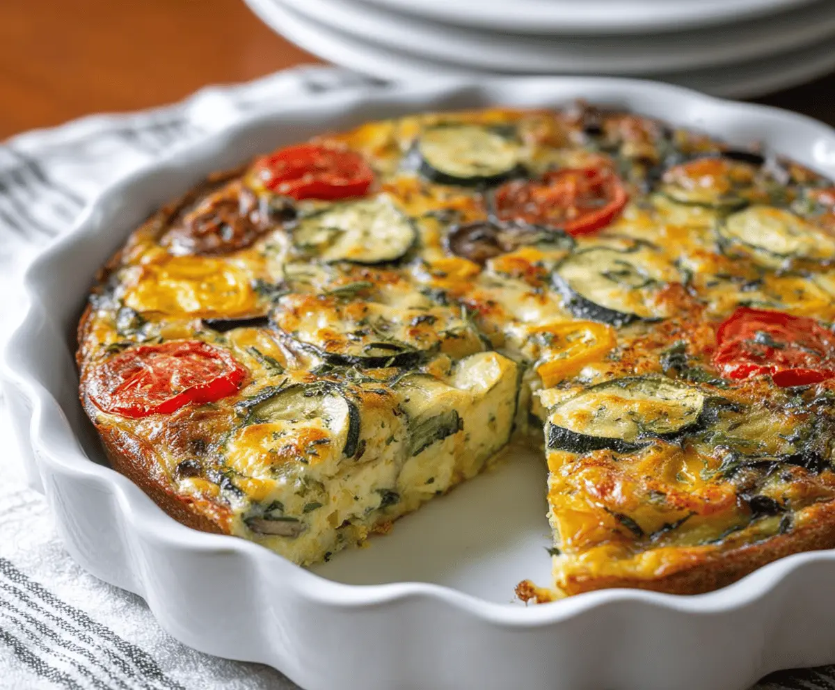 Quick and Easy Crustless Vegetable Quiche